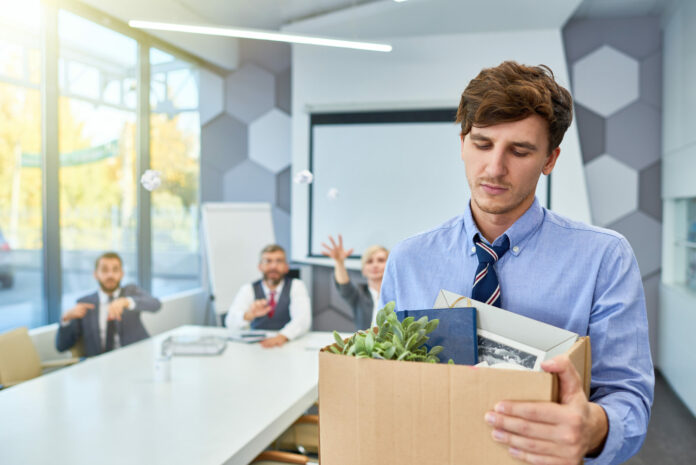 Young Man leaving Job